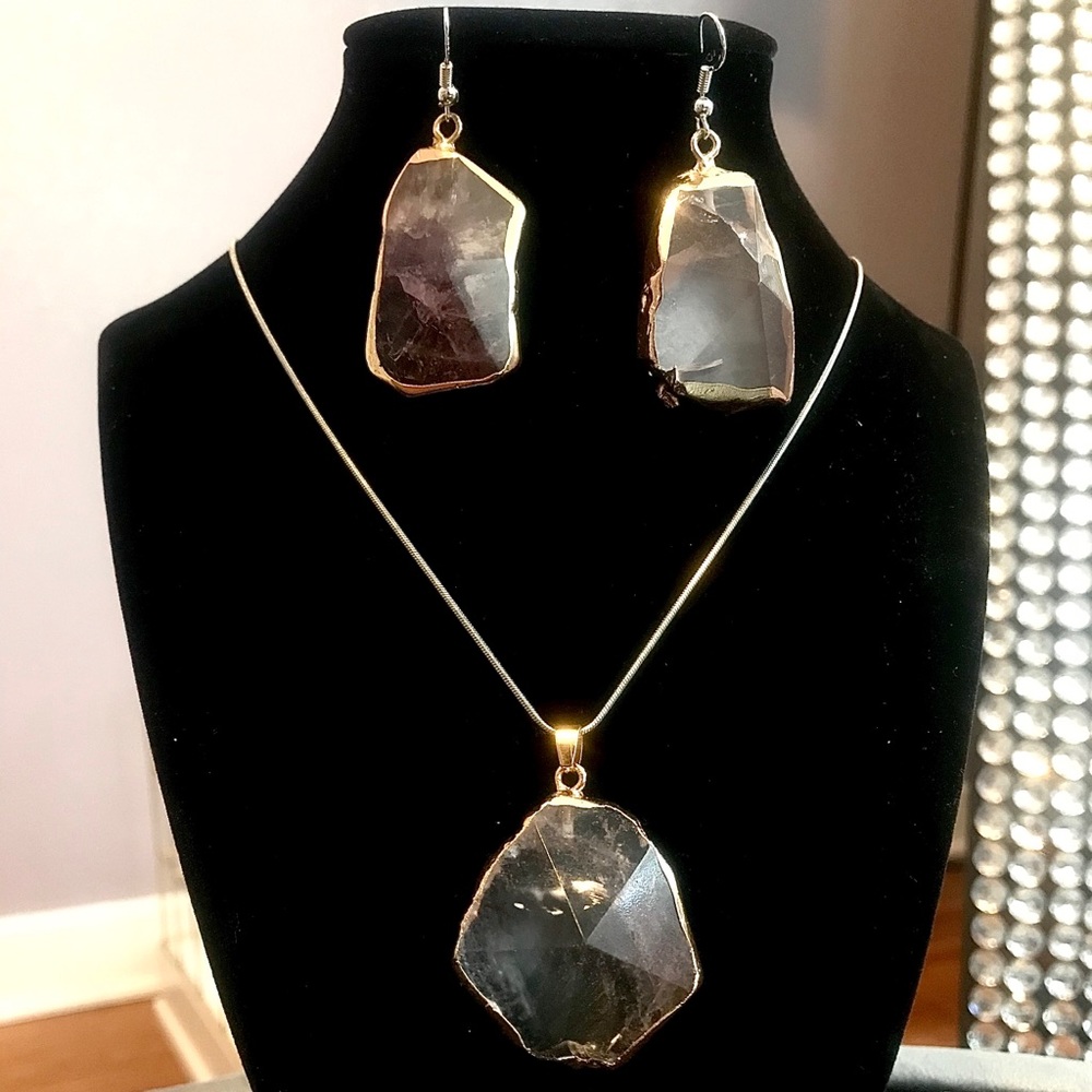Gold Plated Natural Quartz, Sterling Silver 🔮